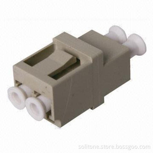 LC Fiber-optic Adapter, Duplex, Made of Plastic Body Material